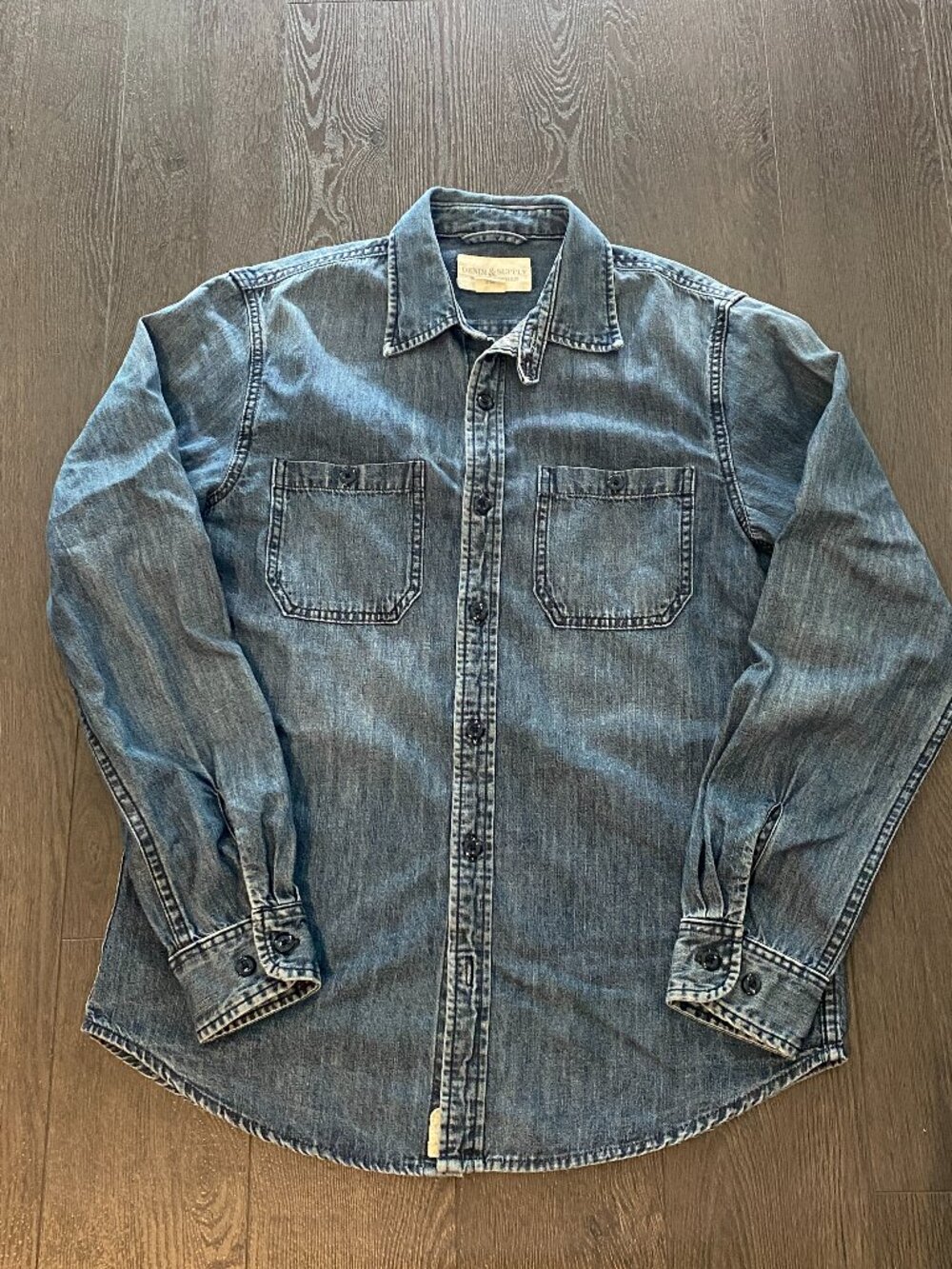 ralph lauren denim & supply button up denim shirt size medium